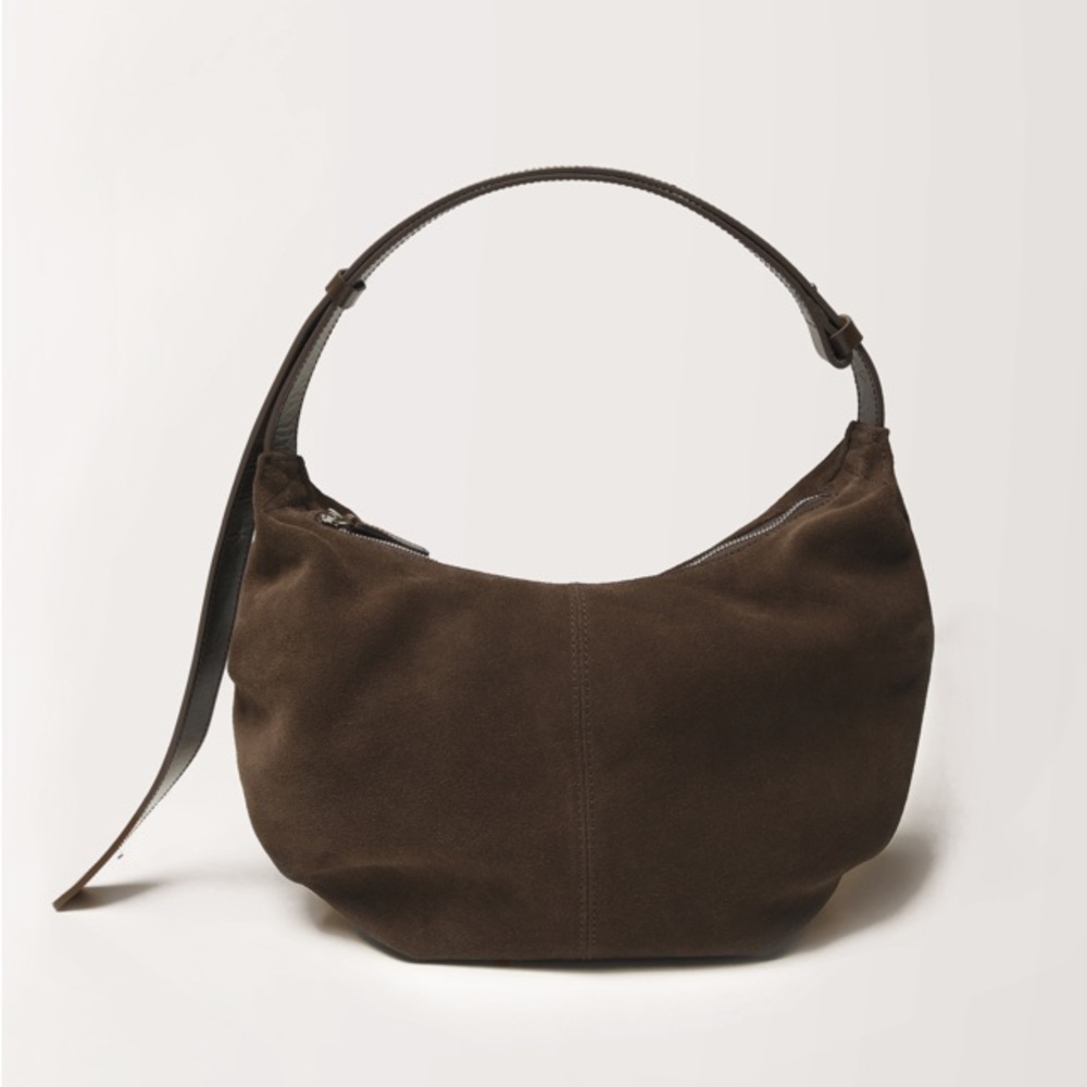 Nothing Written Suede Shoulder Bag in Brown